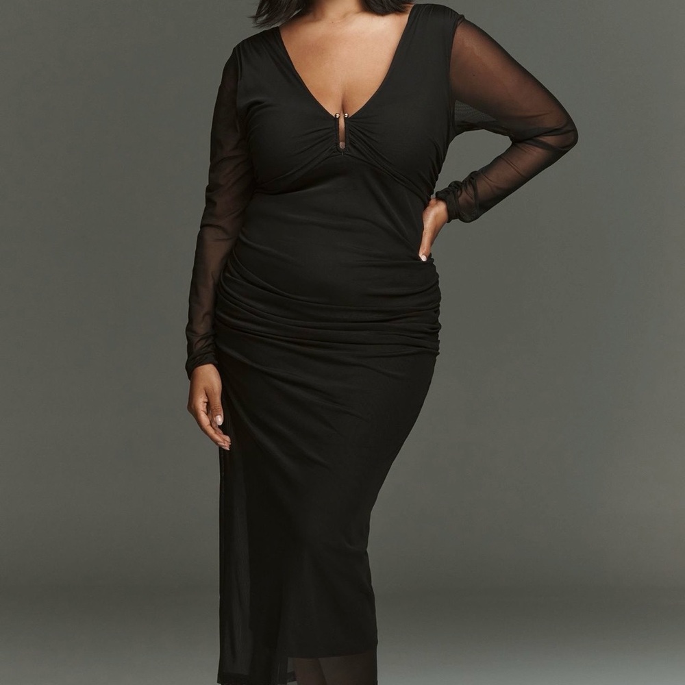 Anthropologie Black Long Sleeve Dress